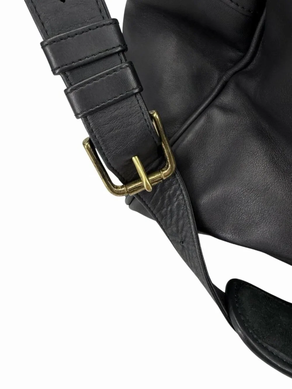 COACH Vintage Black Leather Duffel Weekender 0596 Bag